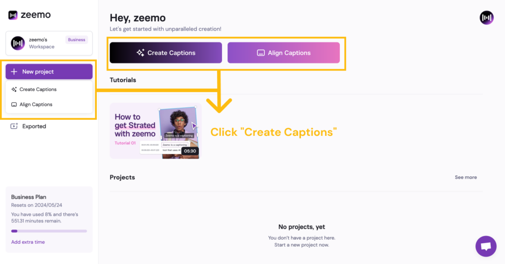 Enter the entrance to add subtitles on the Zeemo web page