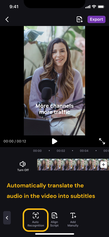 Automatically translate the audio in the video into subtitles by Zeemo