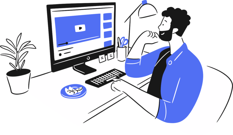 A man is watching Mrbeast's YouTube video.