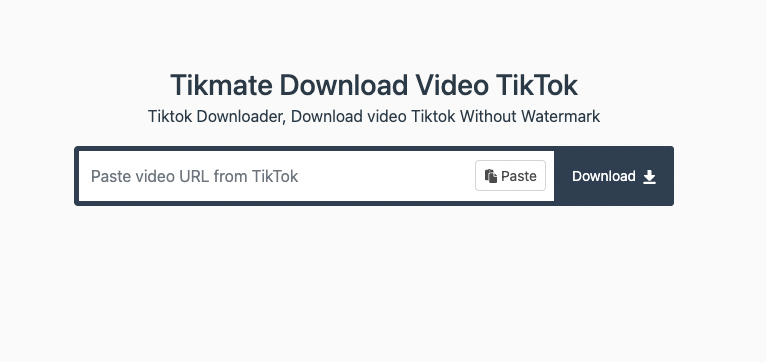 Tikmate's TikTok Video Downloader Homepage