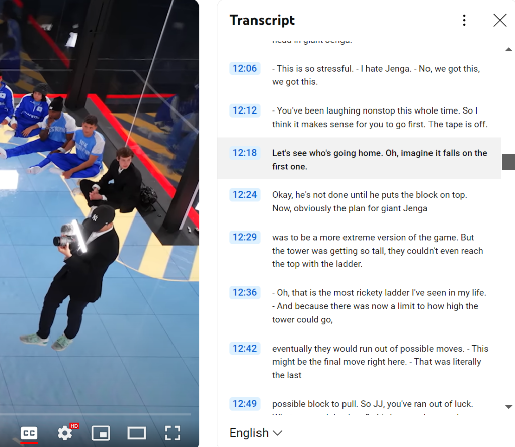 How to get transcript of YouTube video