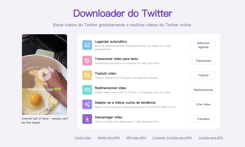 Cole o link para baixar vídeo do Twitter