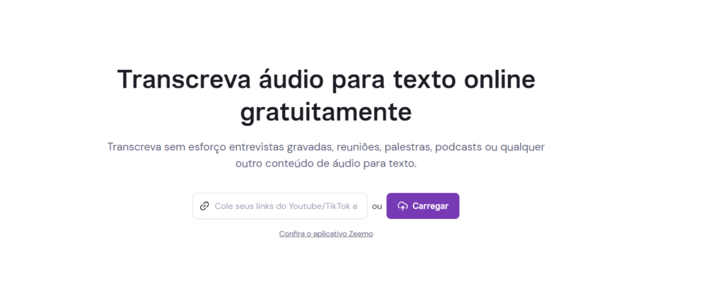 Áudio para texto