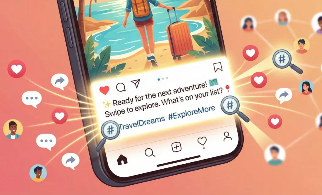 A good caption attracts more audience interaction to the post.