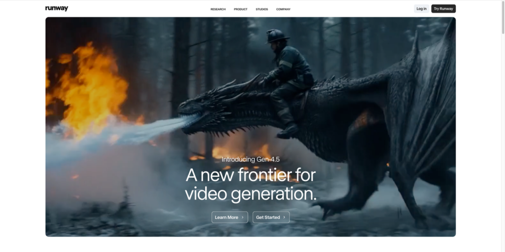 Introduction Page of Runway Gen-4.5